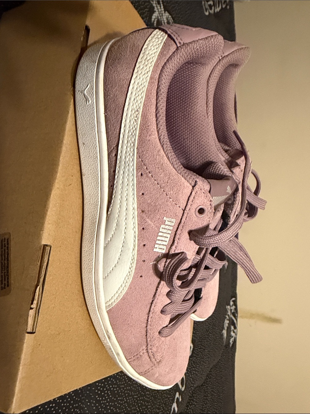 Puma Suede Classic Sneakers in Dusty Pink and White